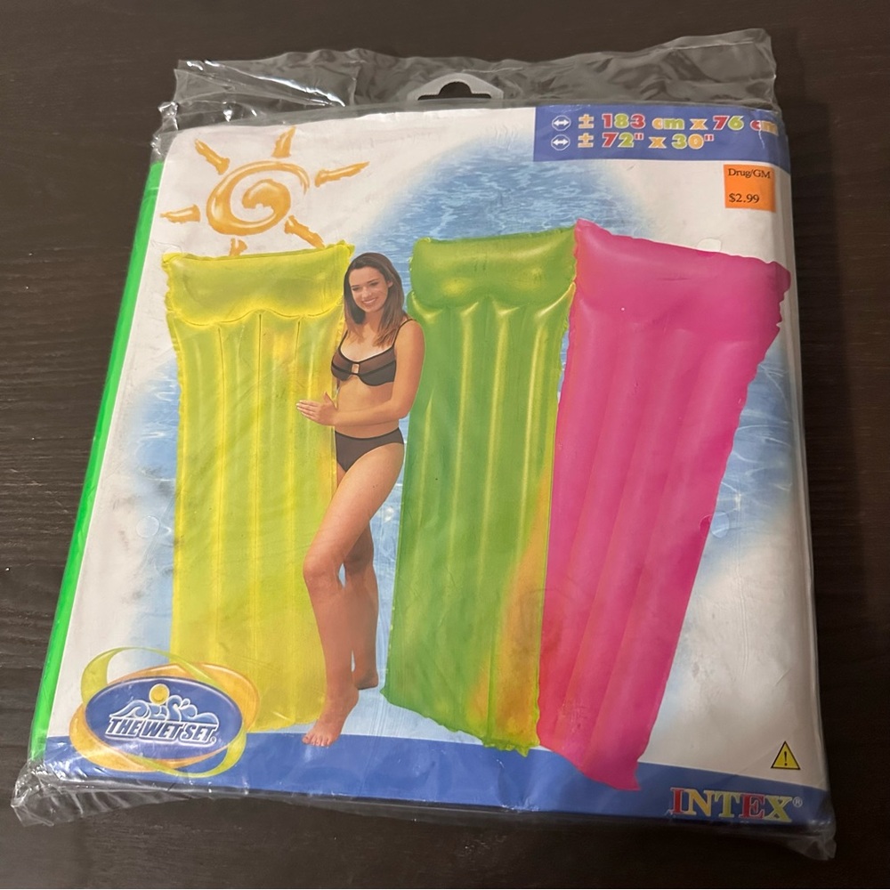 INTEX The Wet Set Swim Pool Air Mat Raft Float 72" x 30" Green